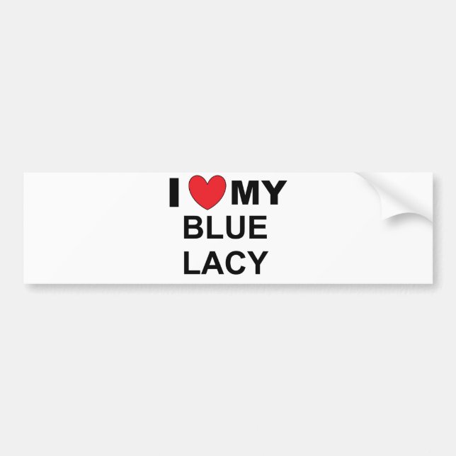Autocollant De Voiture j'aime mon blue lacy (Devant)