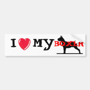 Autocollant De Voiture J'aime mon boxeur