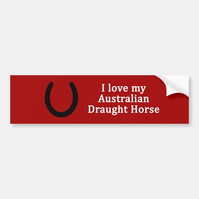 Autocollant De Voiture J'Aime Mon Brouillon Australien Cheval (Devant)