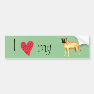 Autocollant De Voiture J'aime mon Bullmastiff