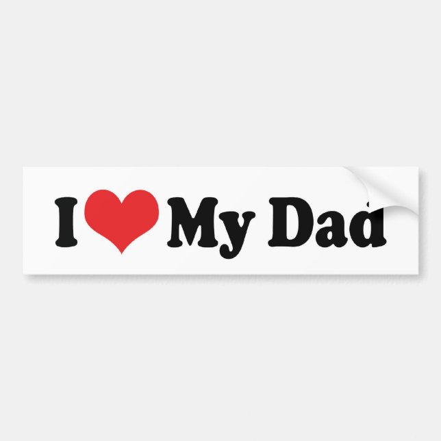 Autocollant De Voiture J'Aime Mon Bumper Sticker Papa (Devant)