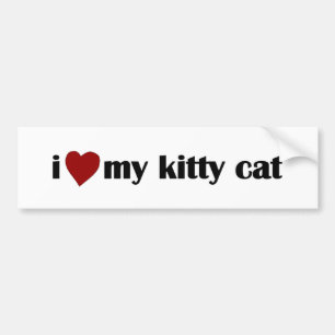 Autocollant De Voiture J'aime mon chat de Kitty