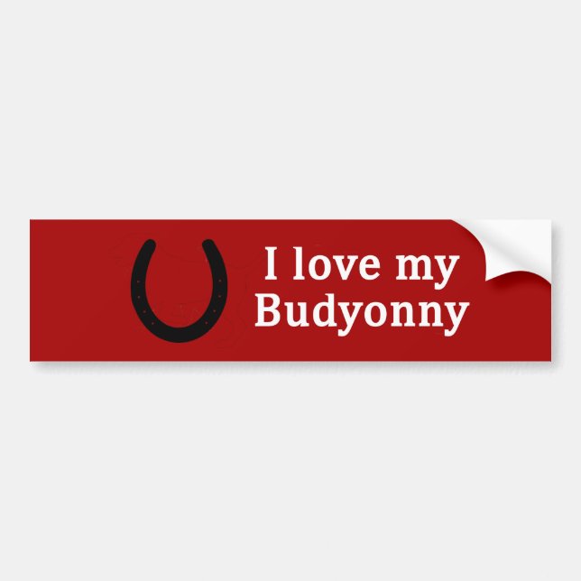 Autocollant De Voiture J'Aime Mon Cheval De Boudyonnie (Devant)