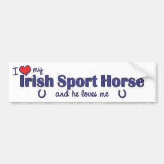 Autocollant De Voiture J'aime mon cheval irlandais de sport (le cheval