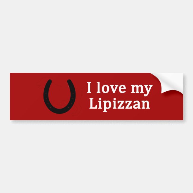 Autocollant De Voiture J'Aime Mon Cheval Lipizzan (Devant)