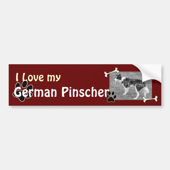 Autocollant De Voiture J'aime mon chevalet pare-chocs allemand Pinscher (Devant)