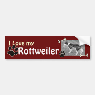 Autocollant De Voiture J'aime mon chevalet pare-chocs Rottweiler