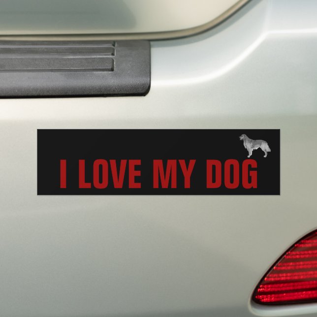 Autocollant De Voiture J'aime mon chien (En voiture)