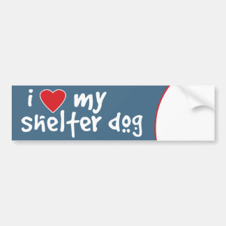 Autocollant De Voiture J'aime mon chien d'abri