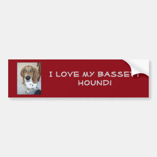 Autocollant De Voiture J'aime mon chien de basset-hound !  Adhésif pour