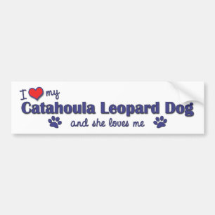 Autocollant De Voiture J'aime mon chien de léopard de Catahoula (le chie
