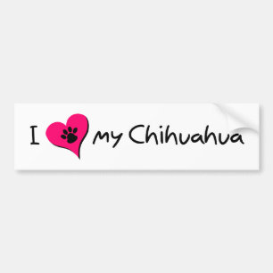 Autocollant De Voiture J'aime mon Chihuahua
