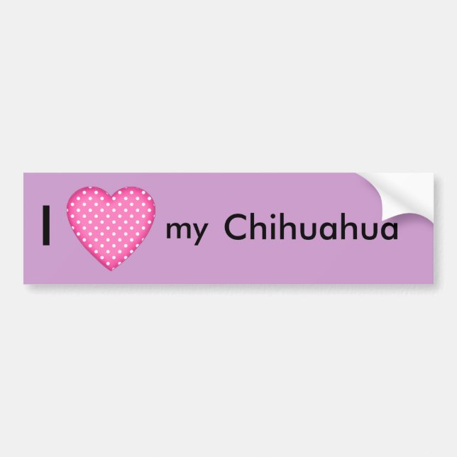 Autocollant De Voiture J'aime mon chiwawa (Devant)