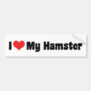Autocollant De Voiture J'Aime Mon Coeur Mon Hamster