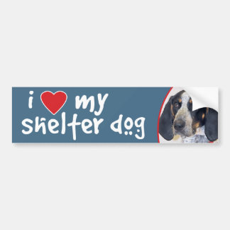 Autocollant De Voiture J'aime mon Coonhound de Bluetick de chien d'abri