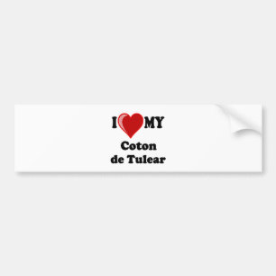 Autocollant De Voiture J'aime mon coton De Tulear Dog