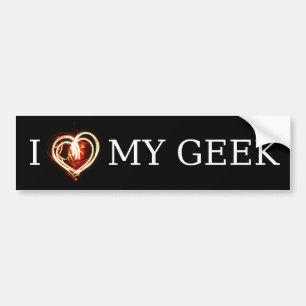 AUTOCOLLANT DE VOITURE J'AIME MON GEEK