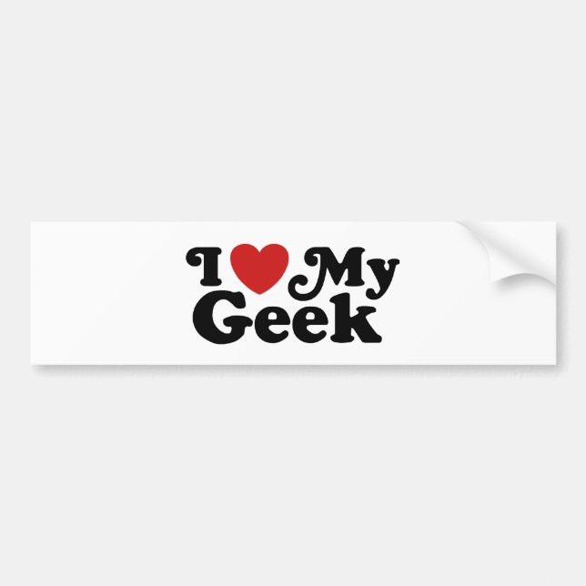 Autocollant De Voiture J'aime mon Geek (Devant)
