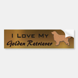 Autocollant De Voiture J'aime mon golden retriever