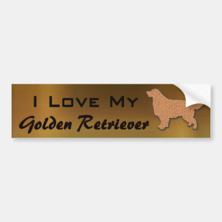 Autocollant De Voiture J'aime mon golden retriever
