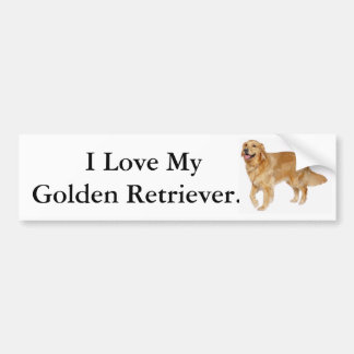 Autocollant De Voiture J'aime mon golden retriever