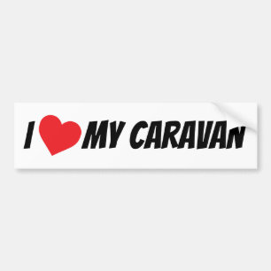 Autocollant De Voiture J'aime mon grand coeur d'amour rouge caravane