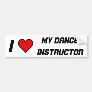 AUTOCOLLANT DE VOITURE J'AIME MON INSTRUCTEUR DE DANSE