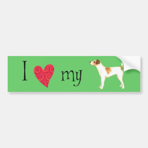 Autocollant De Voiture J'aime mon Jack Russell Terrier