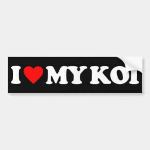 AUTOCOLLANT DE VOITURE J'AIME MON KOI