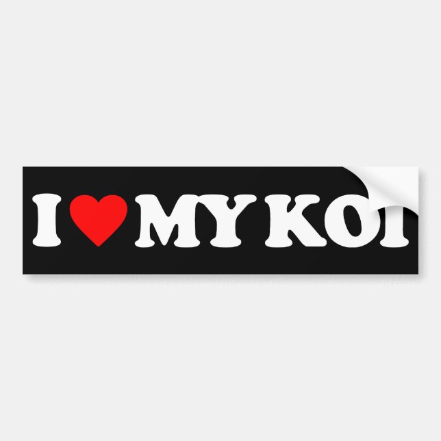 AUTOCOLLANT DE VOITURE J'AIME MON KOI (Devant)