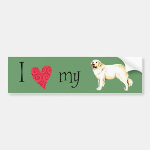 Autocollant De Voiture J'aime mon Kuvasz