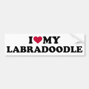 Autocollant De Voiture J'aime mon Labradoodle