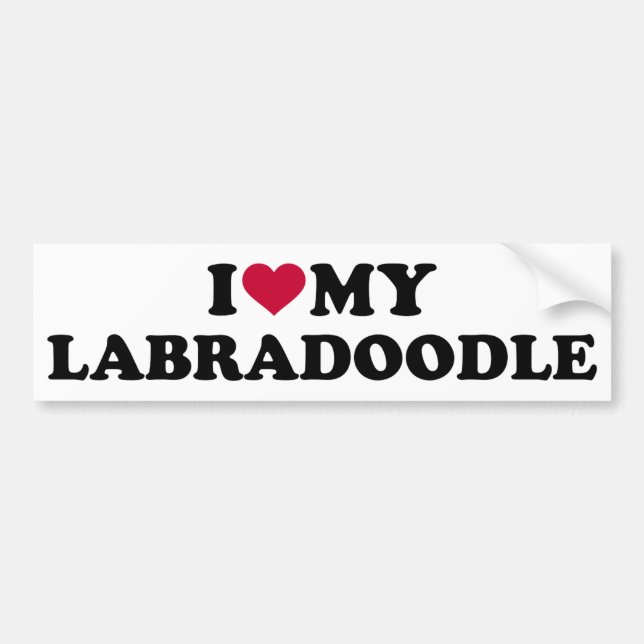Autocollant De Voiture J'aime mon Labradoodle (Devant)