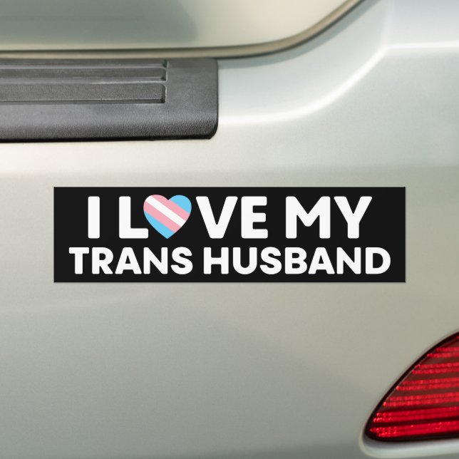 Autocollant De Voiture J'Aime Mon Mari Transgenre LGBT Trans Femme (En voiture)