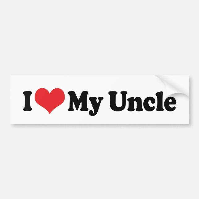 Autocollant De Voiture J'Aime Mon Oncle Bumper Sticker (Devant)