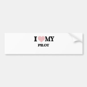 Autocollant De Voiture J'aime mon pilote (le coeur fait à partir des
