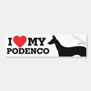 Autocollant De Voiture J'aime mon Podenco