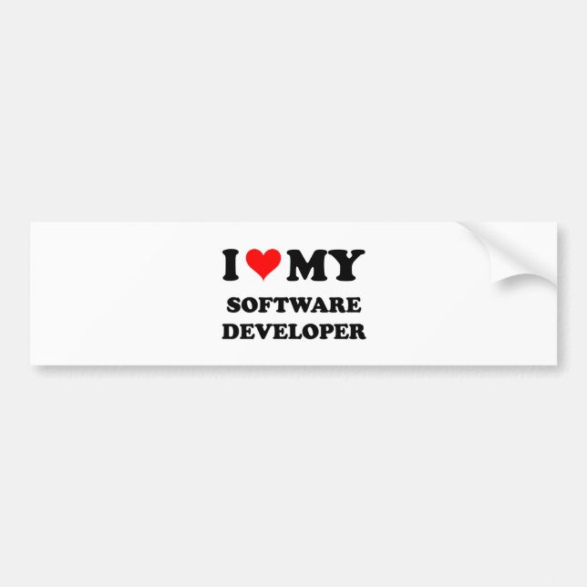 Autocollant De Voiture J'aime mon programmateur de logiciel (Devant)