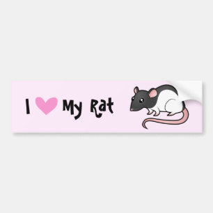 Autocollant De Voiture J'aime mon rat