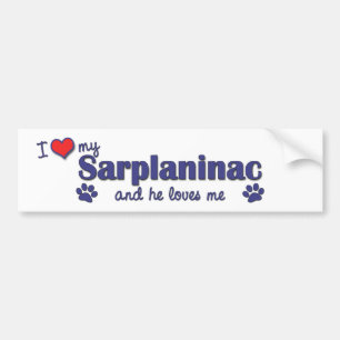 Autocollant De Voiture J'aime mon Sarplaninac (le chien masculin)
