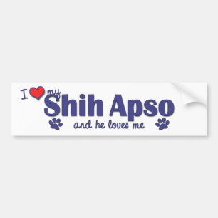 Autocollant De Voiture J'aime mon Shih Apso (le chien masculin)