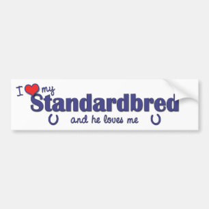 Autocollant De Voiture J'aime mon Standardbred (le cheval masculin)