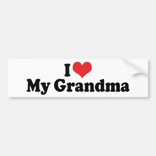 Autocollant De Voiture J'Aime Mon Sticker De Bumper De Grand-Mère (Devant)