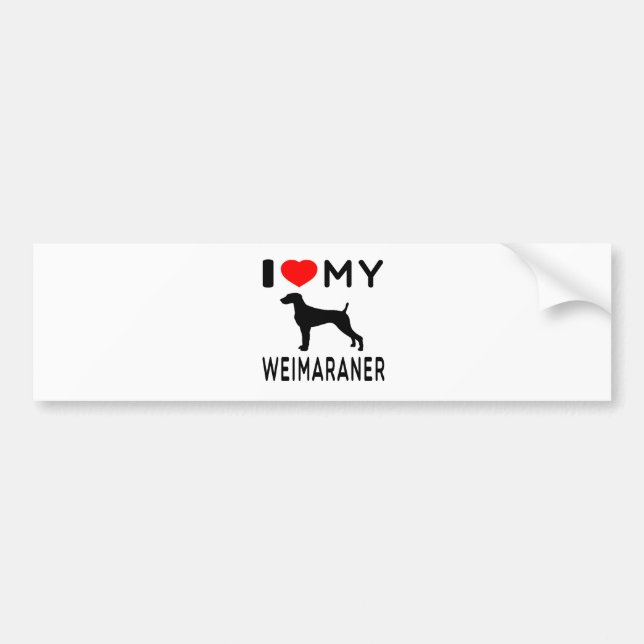 Autocollant De Voiture J'aime mon Weimaraner (Devant)