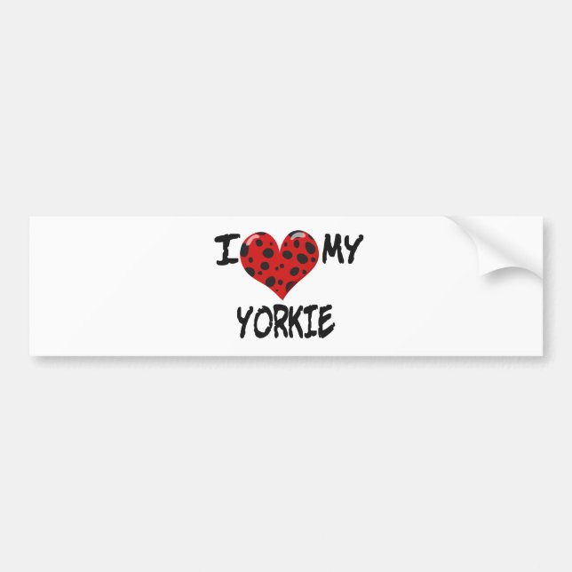 Autocollant De Voiture J'aime mon Yorkie (Devant)