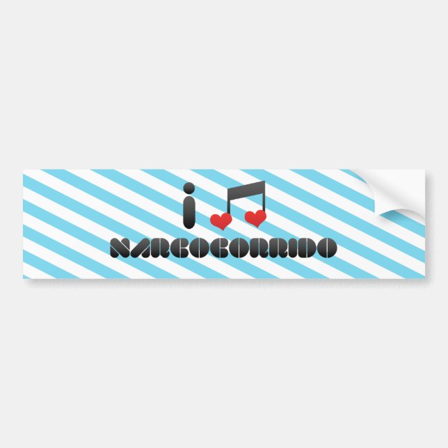 Autocollant De Voiture J'aime Narcocorrido (Devant)