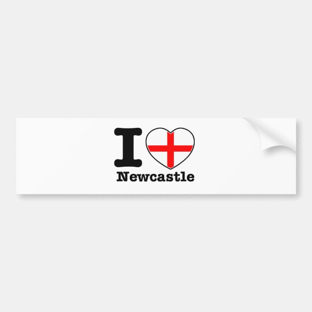 Autocollant De Voiture J'aime Newcastle (Devant)