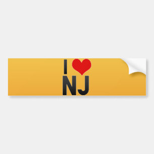 Autocollant De Voiture J'aime NJ