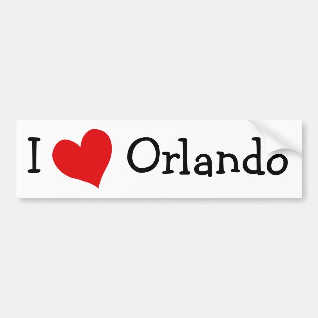 Autocollant De Voiture J'aime Orlando (Devant)