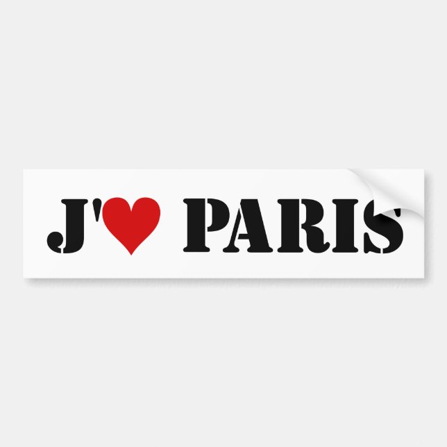 Autocollant De Voiture "J'aime Paris " (Devant)